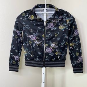 Girls Black Flower Jacket
